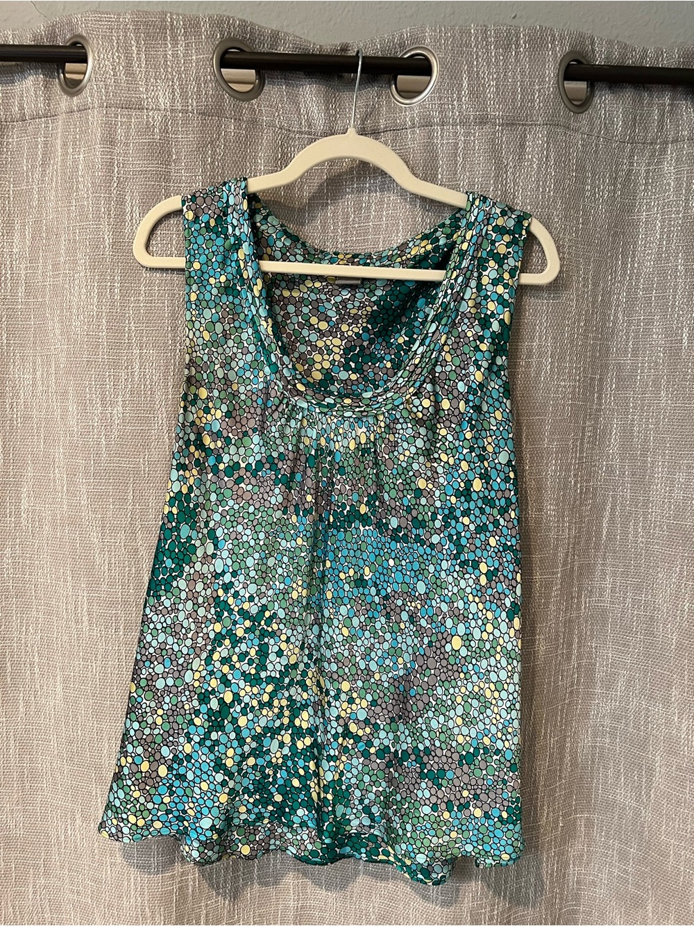 Cupio Teal Mosaic Dot Tank Top